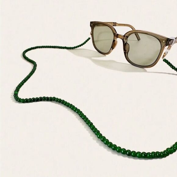 Green Beaded Sunglasses Chain Q8 - Picture 2 of 7